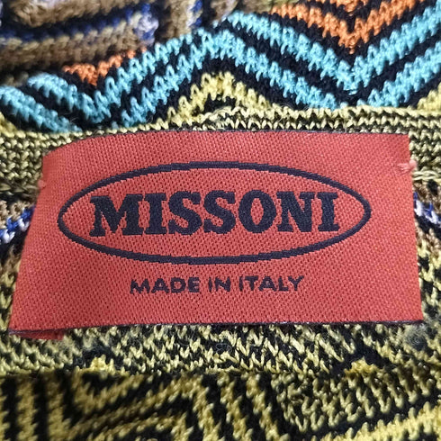 ミッソーニ MISSONI 90s イタリア製 ジオメティック 幾何学 ラメ Uネックニット レディース